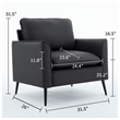 Heya Lounge Sofa Chair Set of 2- Track Arms- Black Faux Leather