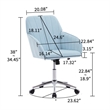 Kena Swivel Office Chair- Baby Blue Tufted Velvet- Adjustable Height