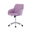 Kena Swivel Office Chair- Lilac Purple Tufted Velvet- Adjustable Height