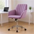 Kena Swivel Office Chair- Lilac Purple Tufted Velvet- Adjustable Height