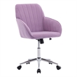 Kena Swivel Office Chair- Lilac Purple Tufted Velvet- Adjustable Height