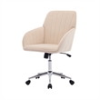 Kena Swivel Office Chair- Khaki Tufted Velvet- Adjustable Height