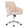 Kena Swivel Office Chair- Khaki Tufted Velvet- Adjustable Height
