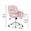 Kena Swivel Office Chair- Baby Pink Tufted Velvet- Adjustable Height