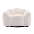 Lery Lotus Accent Sofa Chair- Compressed Bean Bag- White Faux Fur