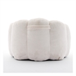 Lery Lotus Accent Sofa Chair- Compressed Bean Bag- White Faux Fur