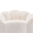 Lery Lotus Accent Sofa Chair- Compressed Bean Bag- White Faux Fur
