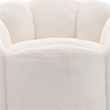 Lery Lotus Accent Sofa Chair- Compressed Bean Bag- White Faux Fur
