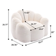 Lery Lotus Accent Sofa Chair- Compressed Bean Bag- White Faux Fur