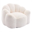 Lery Lotus Accent Sofa Chair- Compressed Bean Bag- White Faux Fur