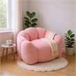 Lery Lotus Accent Sofa Chair- Compressed Bean Bag- Pink Faux Fur