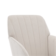 Kena Swivel Office Chair- Adjustable Height- Beige Tufted Velvet- Gold