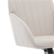 Kena Swivel Office Chair- Adjustable Height- Beige Tufted Velvet- Gold