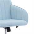 Kena Swivel Office Chair- Adjustable Height- Blue Tufted Velvet- Gold