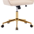 Kena Swivel Office Chair- Adjustable Height- Khaki Tufted Velvet- Gold