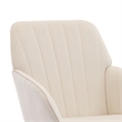 Kena Swivel Office Chair- Beige Tufted Velvet- Adjustable Height- Silver