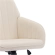 Kena Swivel Office Chair- Beige Tufted Velvet- Adjustable Height- Silver