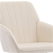 Kena Swivel Office Chair- Beige Tufted Velvet- Adjustable Height- Silver