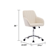 Kena Swivel Office Chair- Beige Tufted Velvet- Adjustable Height- Silver