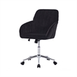 Kena Swivel Office Chair- Black Tufted Velvet- Adjustable Height- Silver