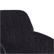 Kena Swivel Office Chair- Black Tufted Velvet- Adjustable Height- Silver