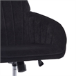 Kena Swivel Office Chair- Black Tufted Velvet- Adjustable Height- Silver