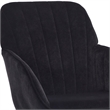 Kena Swivel Office Chair- Black Tufted Velvet- Adjustable Height- Silver