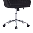 Kena Swivel Office Chair- Black Tufted Velvet- Adjustable Height- Silver