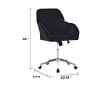 Kena Swivel Office Chair- Black Tufted Velvet- Adjustable Height- Silver