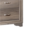 Aaz Nightstand- 2 Drawers- Silver Handles- Weathered Gray