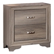 Aaz Nightstand- 2 Drawers- Silver Handles- Weathered Gray