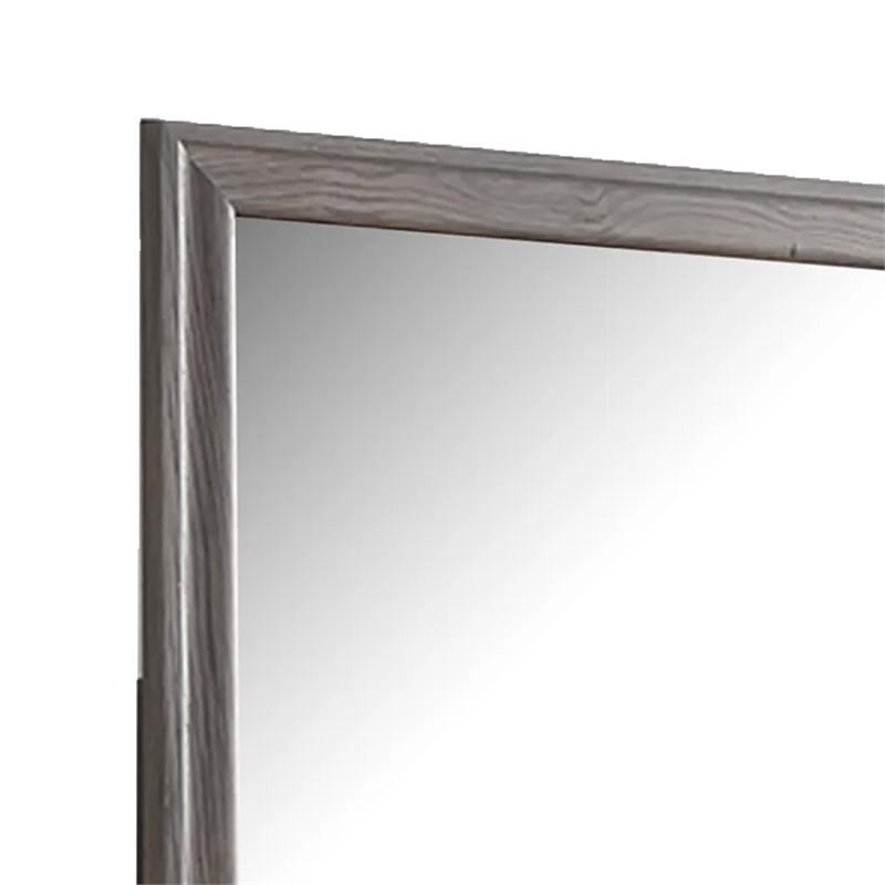 Aaz Dresser Mirror- Framed Design- Weathered Gray 37x47 Rectangular