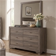 Aaz Dresser Mirror- Framed Design- Weathered Gray 37x47 Rectangular
