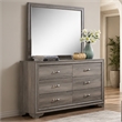 Aaz Dresser Mirror- Framed Design- Weathered Gray 37x47 Rectangular