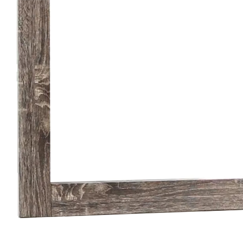 Ency Dresser Mirror- Framed Border- Textured Brown 38x43 Rectangular