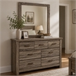 Ency Dresser Mirror- Framed Border- Textured Brown 38x43 Rectangular