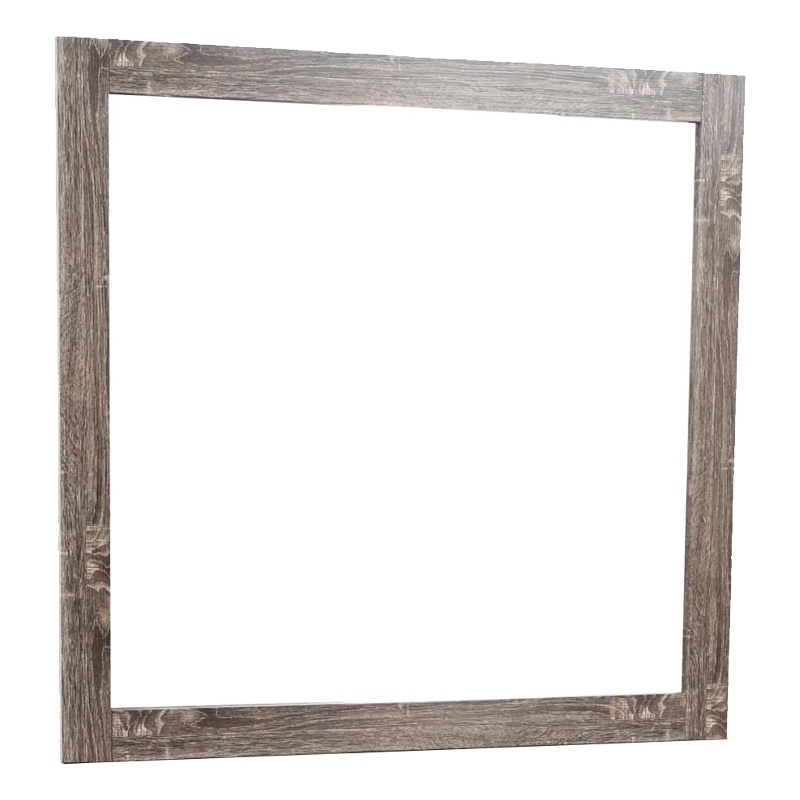 Ency Dresser Mirror- Framed Border- Textured Brown 38x43 Rectangular