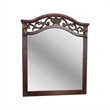 Ansa Arched Dresser Mirror- Carved Frame- Dark Cherry Brown Wood 37x41