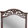 Ansa Arched Dresser Mirror- Carved Frame- Dark Cherry Brown Wood 37x41