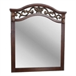 Ansa Arched Dresser Mirror- Carved Frame- Dark Cherry Brown Wood 37x41