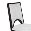 Alok Dining Side Chair Set of 2- Arch Cutout Back- White Cushions- Black