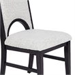 Alok Dining Side Chair Set of 2- Arch Cutout Back- White Cushions- Black