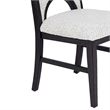 Alok Dining Side Chair Set of 2- Arch Cutout Back- White Cushions- Black