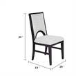 Alok Dining Side Chair Set of 2- Arch Cutout Back- White Cushions- Black