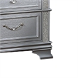 Kiol Nightstand- 2 Drawers- Glitter Stripes- Crystal Handles- Gray