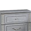 Kiol Nightstand- 2 Drawers- Glitter Stripes- Crystal Handles- Gray
