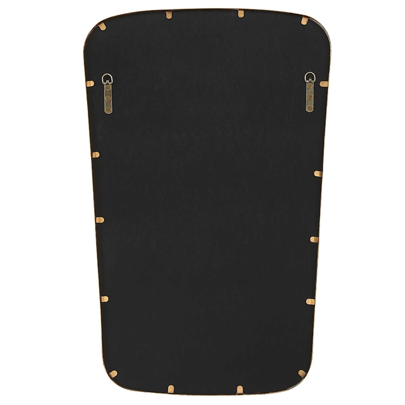 Decorative Wall Mirror- Gold Leaf Trapezoidal Iron Frame- 22x34