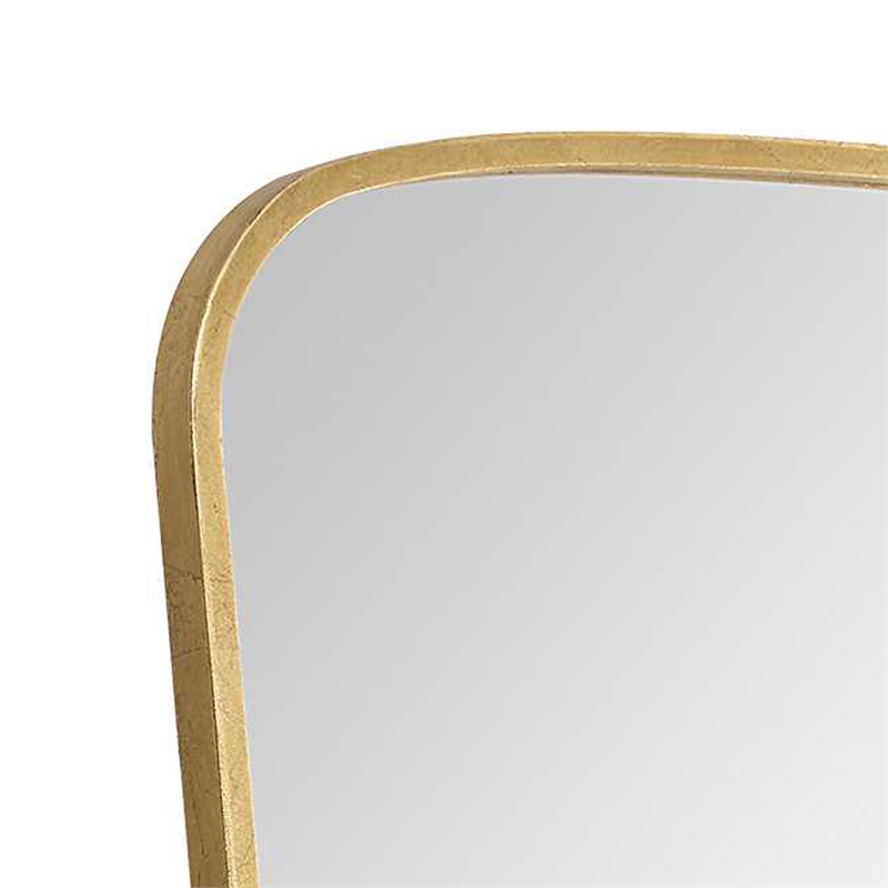 Decorative Wall Mirror- Gold Leaf Trapezoidal Iron Frame- 22x34