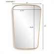 Decorative Wall Mirror- Gold Leaf Trapezoidal Iron Frame- 22x34