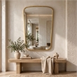 Decorative Wall Mirror- Gold Leaf Trapezoidal Iron Frame- 22x34